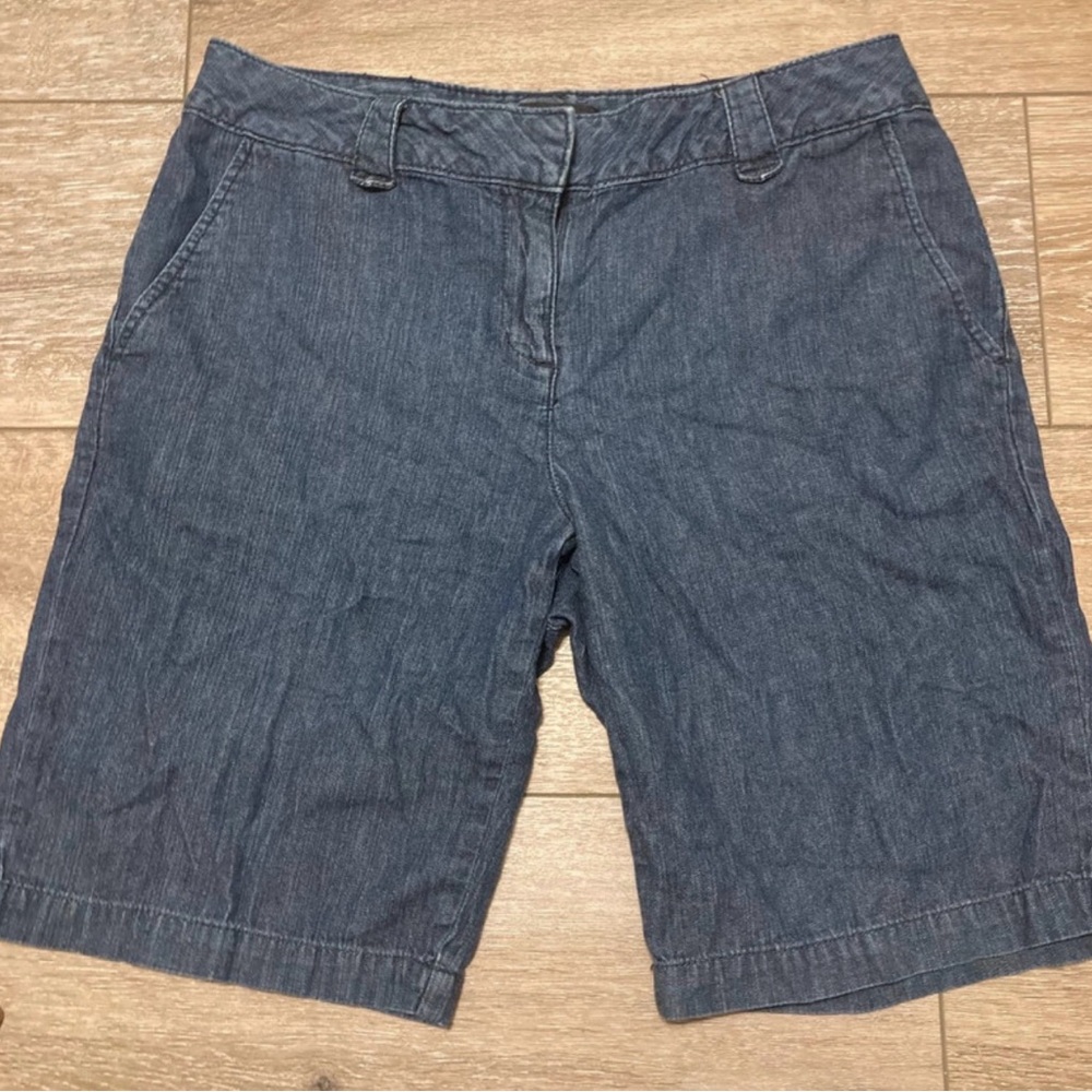 Talbots Women's Dark Blue Denim-Style Jean Shorts